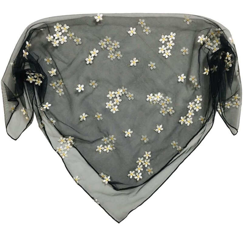 روسری زنانه مدل A12 اسکارف طرح گل بابونه کد 0314